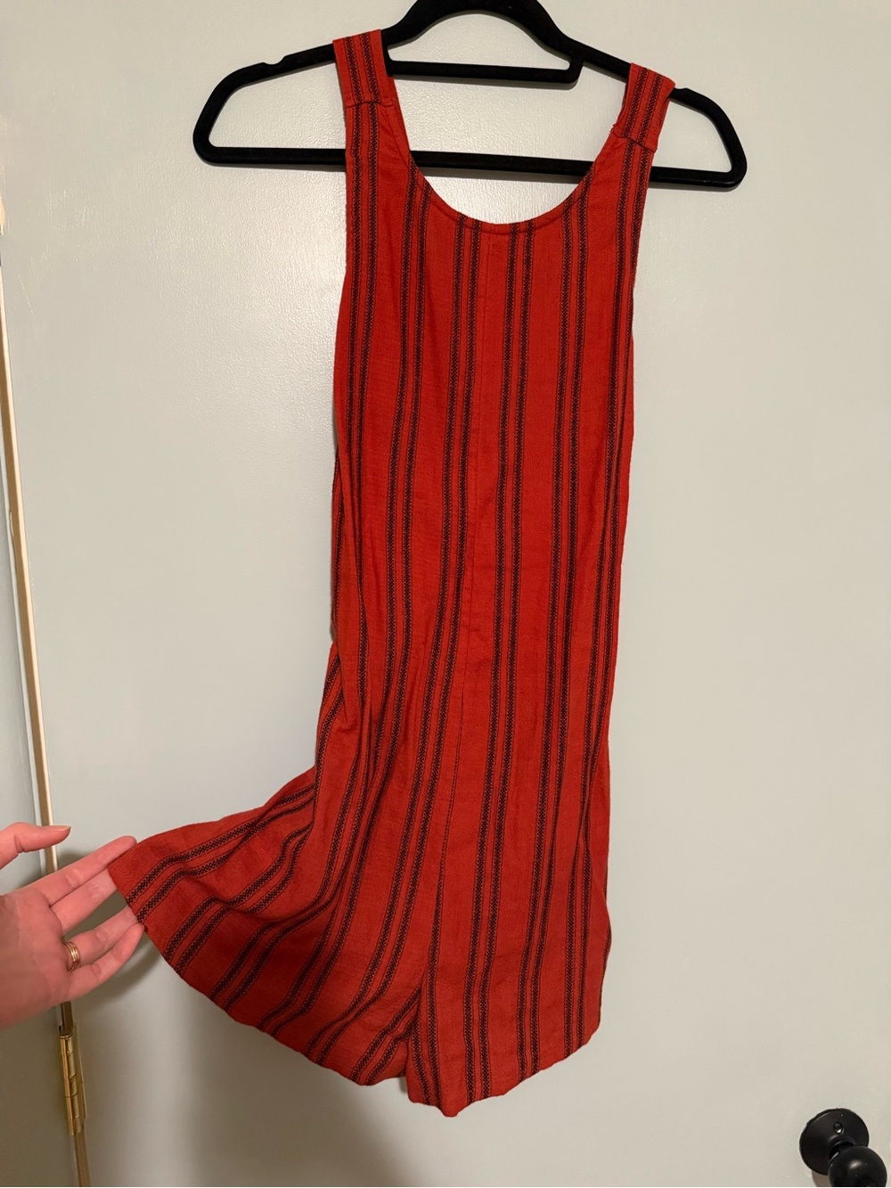 RVCA Red Striped Knit Tank Romper